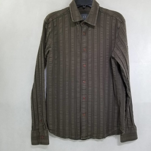 Armani Exchange Other - Armani Exchange Men's Shirt Size M Dress Shirt Pucker Stripes Brown